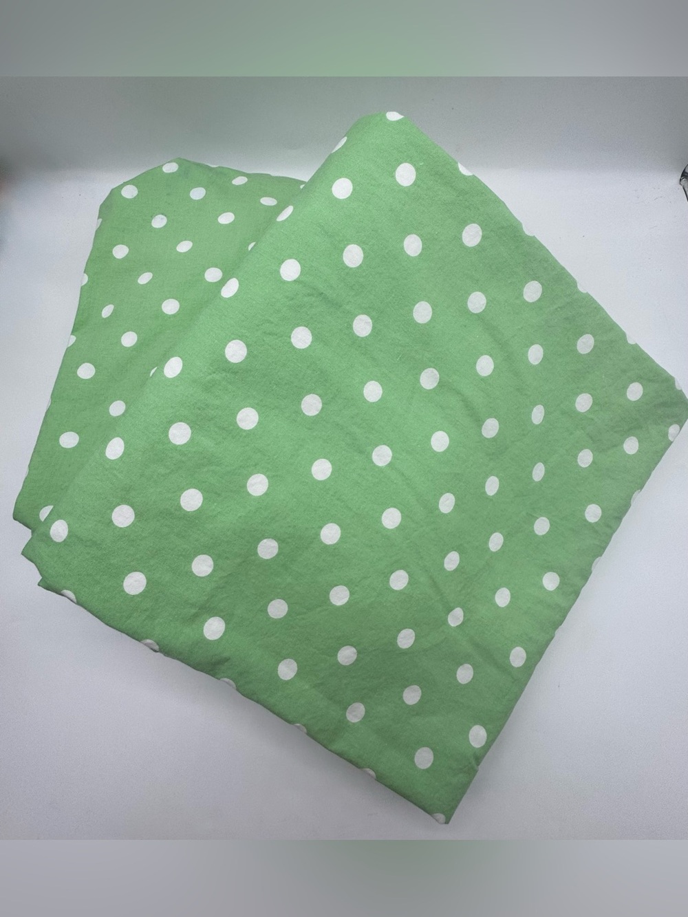 Pottery Barn Teen Green and White Polka Dot Sheets